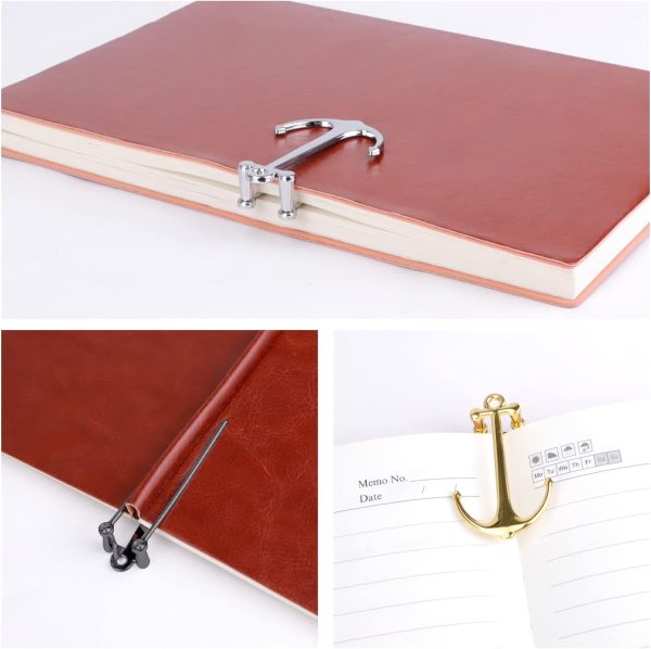 2PCS Anchor Shaped Bookmark, Creative Book Page Holder, Exquisite Metal Bookmarks for Women Men Student Teacher School Office Supplies Gifts (Gold)