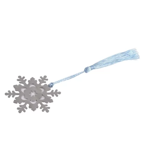 Unique Bargains Household Metal Tassel Decor Snowflake Shaped Page Fashion Holder Bookmark