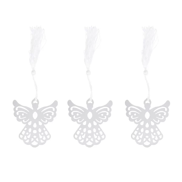 Silver Metal Angel Bookmark Wedding Party Favors with Tassel Pack of 6