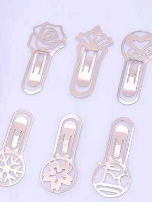 6 Pcs Stainless Metal Bookmark Decorative Portable
