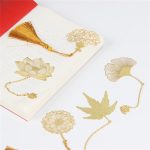 Tassel Bookmark Creative Shape High Durability Metal Hollow Bookmark with Chain Pendant Stationery Gifts for Home