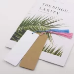 120 Pcs DIY Personalize Blank Bookmark Tassel Kit 60Pcs x Blank Paper Bookmark 60 Pcs x Classic Clolorful Tassel Pendant