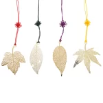4 Pcs Gold Metal Leaf Bookmark Corrosion-resistant Golden
