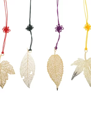 4 Pcs Gold Metal Leaf Bookmark Corrosion-resistant Golden
