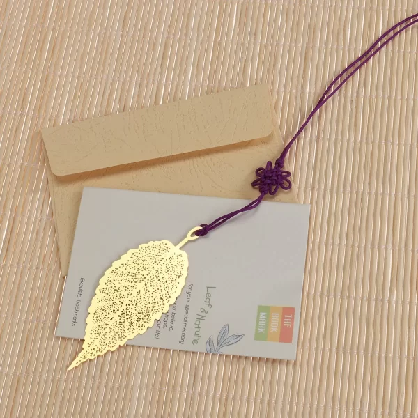 4 Pcs Gold Metal Leaf Bookmark Corrosion-resistant Golden