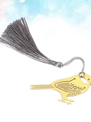 Creative Gold Bird Bookmark Tassel Bookmark Chinese Folk National Collectibles Metal Bookmarks Vintage Stationery