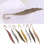 2Pcs Feather Bookmark Metal Book Mark Page Reading DIY Gifts Stationery for Home Study School Office