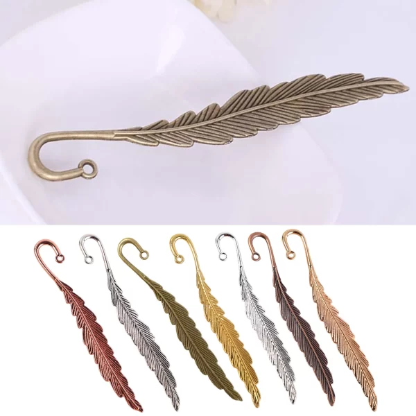 2Pcs Feather Bookmark Metal Book Mark Page Reading DIY Gifts Stationery for Home Study School Office