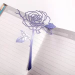 1*Bookmark,Rose Flower Metal Bookmark Stainless Steel Valentine's Day Metal Bookmark Gift