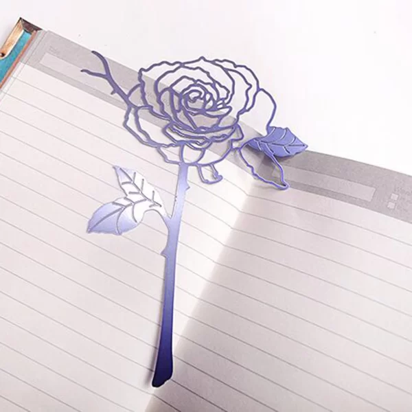 1*Bookmark,Rose Flower Metal Bookmark Stainless Steel Valentine's Day Metal Bookmark Gift