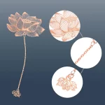 4 Pack Vintage Metal Bookmarks with Pendant, Gift Bookmark, Golden Hollow Bookmark, Metal Leaf Bookmark, Metal Openwork Bookmark