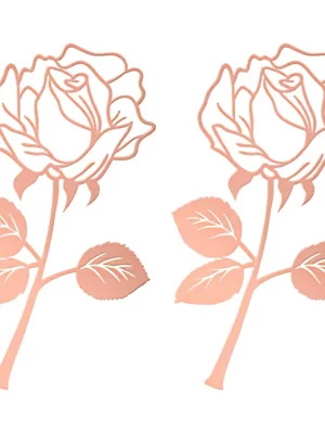 2 Count Rustic Metal Bookmarks Flower Leaf for Children Man Rose Gold